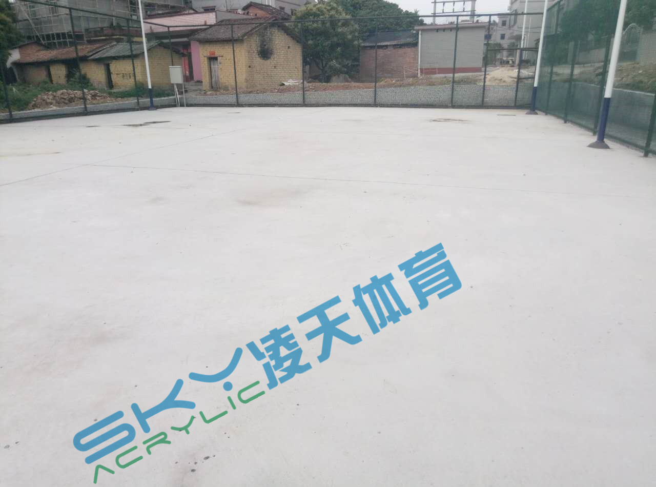 丙烯酸球场案例：广州市增城石迳村丙烯酸网球