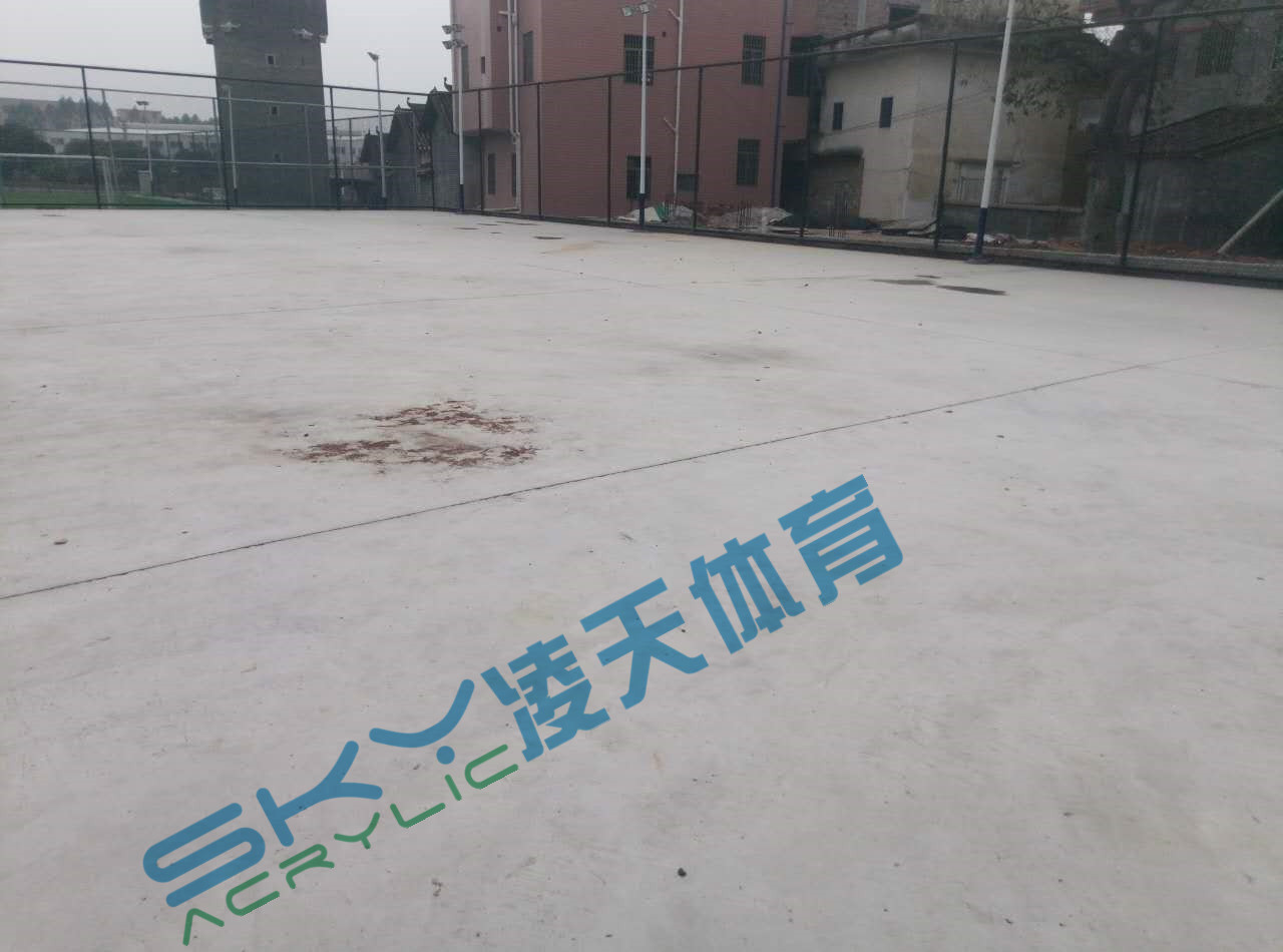 丙烯酸球场案例：广州市增城石迳村丙烯酸网球
